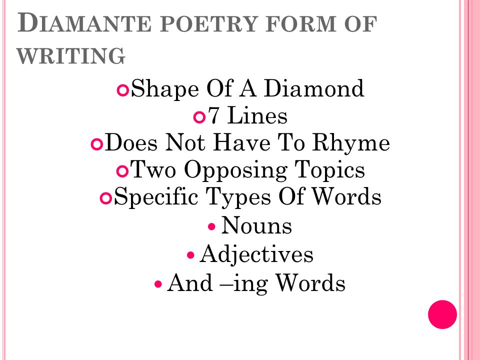 Best Diamante Poems | Poetry